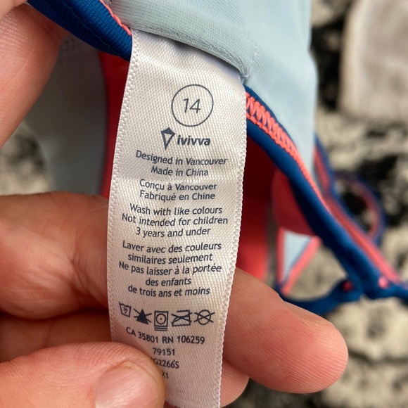 Ivivva swim top with racer back straps size 14 - Picture 4 of 4